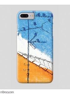Inprint : Coque de smartphone, une antenne sur un toit avec des oiseaux perchés dessus.