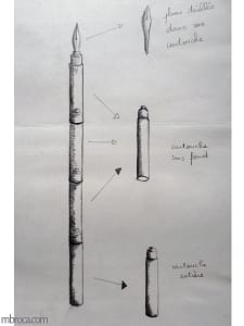 Un stylo réalisé à partir de cartouches d'encre