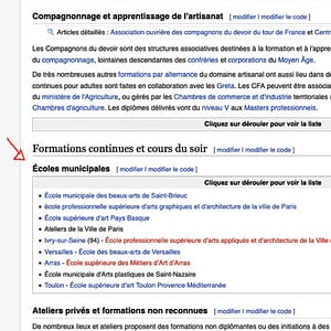 Liste Wikipédia des écoles d'arts plastiques municipales de France.