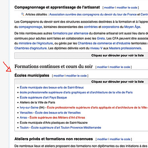 Liste Wikipédia des écoles d'arts plastiques municipales de France.