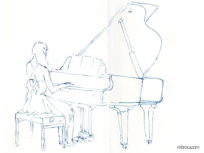 concerts, une jeune femme au piano