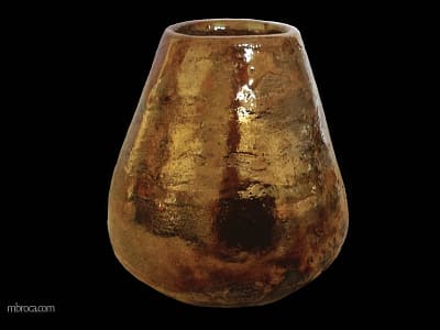 Vase doré en raku